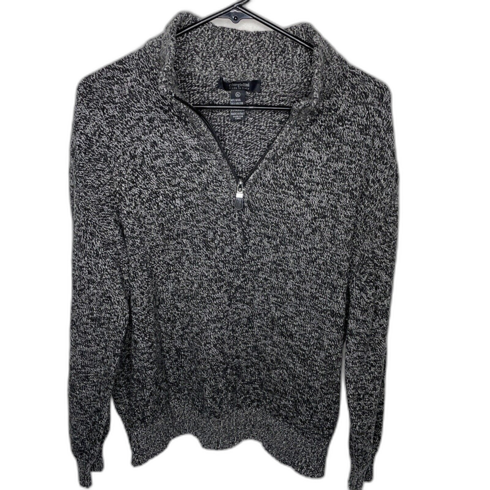Giorgiolini Mens Gray/Black Pullover Wool/Viscose Blend Made in Italy XL